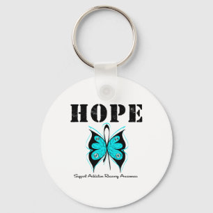 HOPE Butterfly Ribbon Addicton Recovery Key Ring