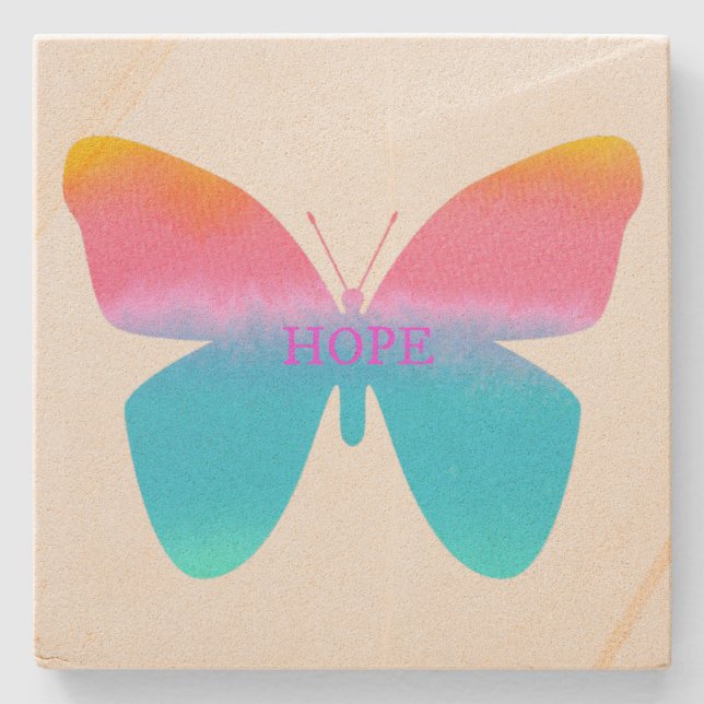 Hope Butterfly Sandstone Coaster (Front)