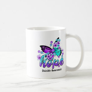 Hope Butterfly Semicolon Suicide Awareness Gifts Coffee Mug