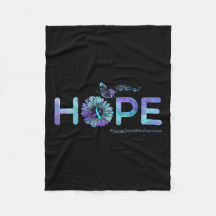 Hope Butterfly Suicide Prevention Awareness Gifts Fleece Blanket