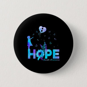 Hope Butterfly Sunflower Suicide Prevention Awaren 6 Cm Round Badge