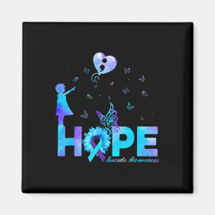 HOPE Butterfly Sunflower Suicide Prevention Awaren Magnet