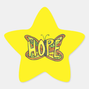 Hope Butterfly Word Art Inspirational Stickers