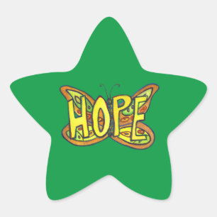 Hope Butterfly Word Art Inspirational Stickers