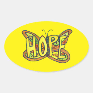 Hope Butterfly Word Art Inspirational Stickers