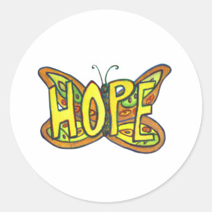 Hope Butterfly Word Art Inspirational Stickers