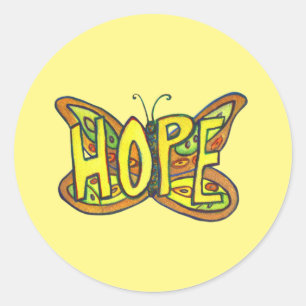Hope Butterfly Word Art Inspirational Stickers