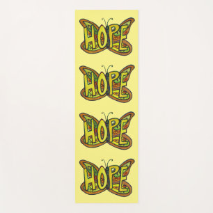Hope Butterfly Word Art Inspirational Yoga Mats