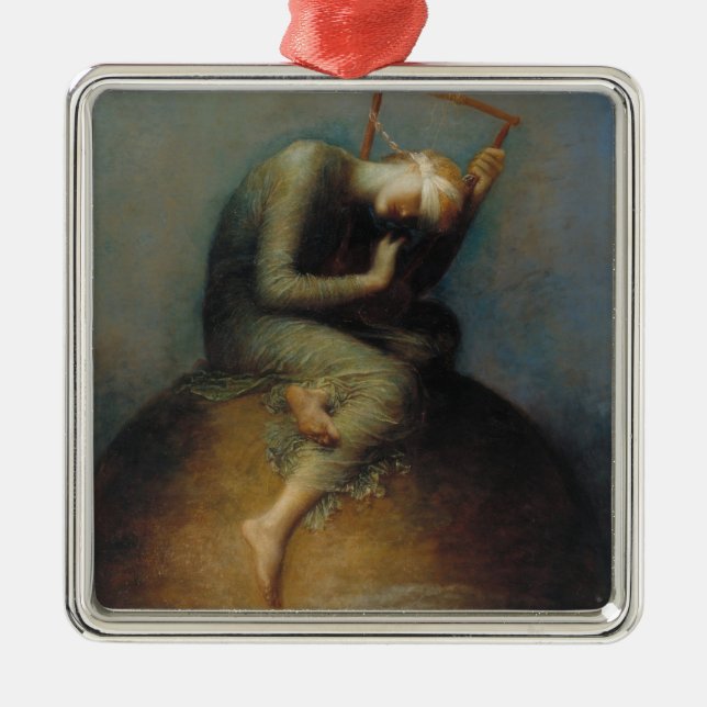 Hope (by George Frederick Watts) Metal Ornament (Front)