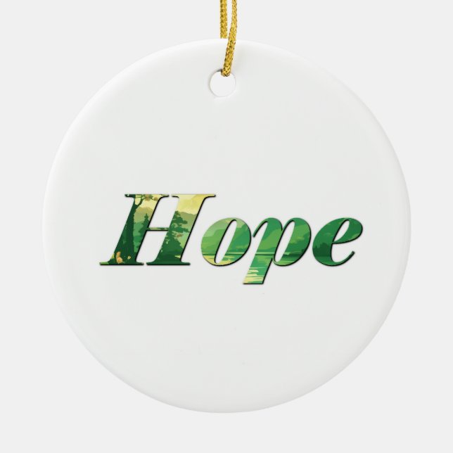 Hope. Ceramic Ornament (Front)
