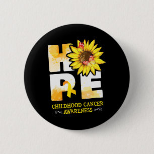 Hope Childhood Cancer Awareness Flowers 6 Cm Round Badge