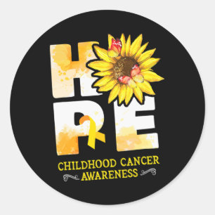 Hope Childhood Cancer Awareness Flowers Classic Round Sticker