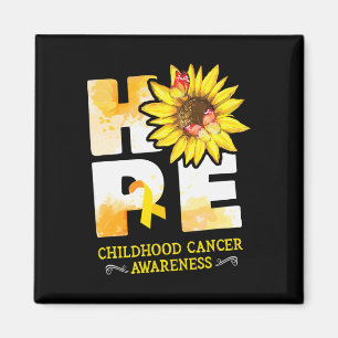 Hope Childhood Cancer Awareness Flowers   Magnet