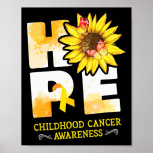 Hope Childhood Cancer Awareness Flowers   Poster