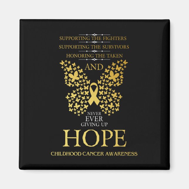 Hope Childhood Cancer Awareness Gold Ribbon  Magnet (Front)
