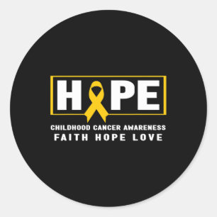 Hope Childhood Cancer  - Childhood Cancer Awarenes Classic Round Sticker