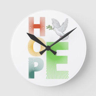 Hope - Christian Faith Inspirational Round Clock