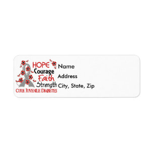 Hope Courage Faith Strength 3 Juvenile Diabetes Return Address Label