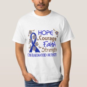 Hope Courage Faith Strength 3 Rheumatoid Arthritis T-Shirt