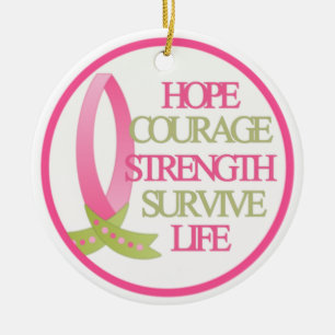 Hope Courage Strength Survive Strength Ceramic Tree Decoration