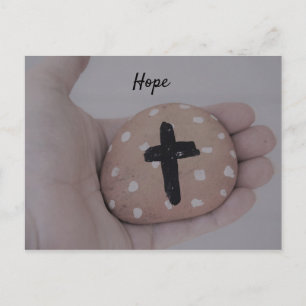 Hope cross polka dot postcard
