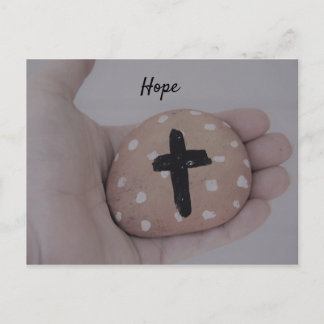 Hope cross polka dot postcard