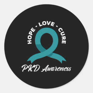 Hope Cure Polycystic Kidney Disease Awareness Classic Round Sticker