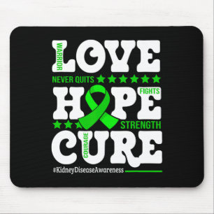 Hope Cure Warrior Kidney Disease Awareness Support Mouse Pad