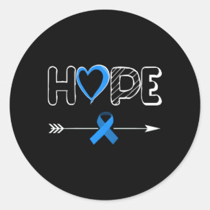 Hope Diabetes Blue Ribbon Diabetes Awareness Classic Round Sticker