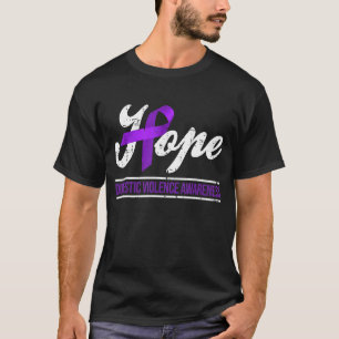 Hope Domestic Violence Awareness Month Purple Ribb T-Shirt