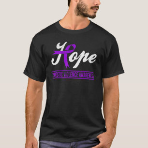 Hope Domestic Violence Awareness Month Purple Ribb T-Shirt