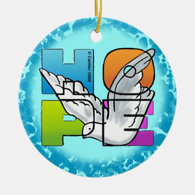 Hope Dove Christian Ornament (Front)