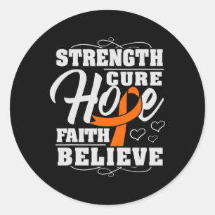 Hope Faith Believe Leukaemia Cancer Awareness Ribb Classic Round Sticker