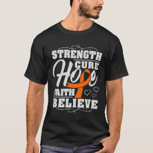Hope Faith Believe Leukaemia Cancer Awareness Ribb T-Shirt