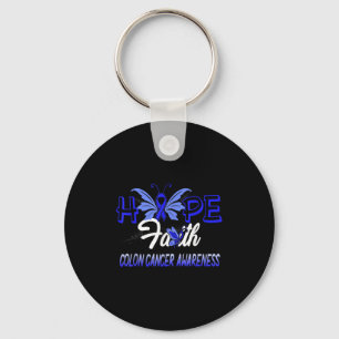 Hope Faith Colon Cancer Butterfly Warrior Survivor Key Ring