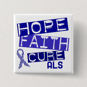 HOPE FAITH CURE ALS 15 CM SQUARE BADGE