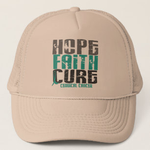 HOPE FAITH CURE CERVICAL CANCER TRUCKER HAT