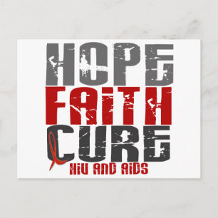 HOPE FAITH CURE HIV / AIDS T-Shirts & Apparel Postcard