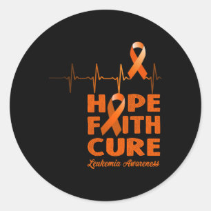 Hope Faith Cure - Leukaemia Awareness Classic Round Sticker