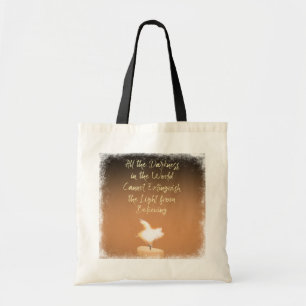 Hope Faith Inspirational Quote Flying Pig Candle Tote Bag