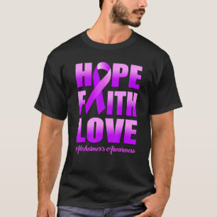 Hope Faith Love Alzheimer's Awareness T-Shirt