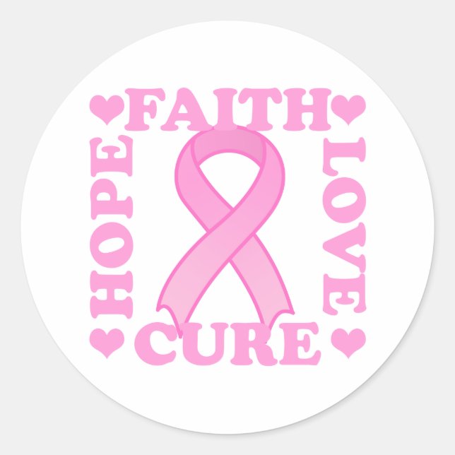 Hope Faith Love Cure Sticker (Front)