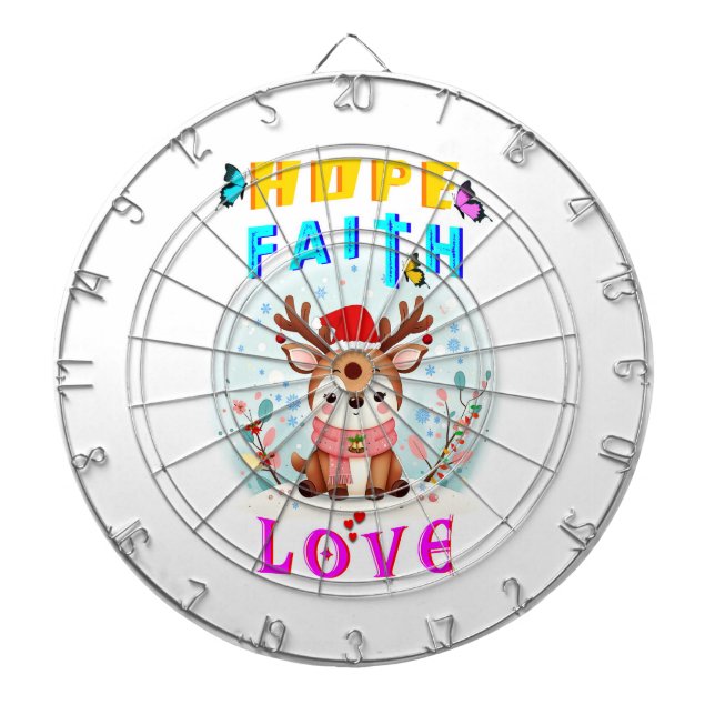 Hope Faith Love Dartboard (Front)