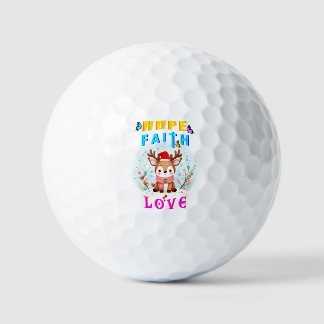 Hope Faith Love Golf Balls (Front)