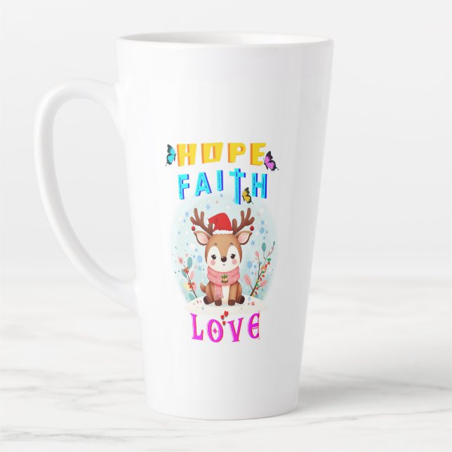 Hope Faith Love Latte Mug (Left)
