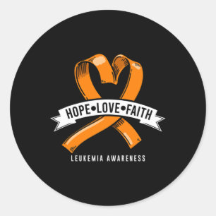Hope Faith Love Leukaemia Blood Cancer Awareness C Classic Round Sticker