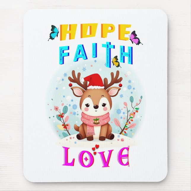 Hope Faith Love Mouse Pad (Front)