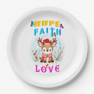 Hope Faith Love Paper Plate