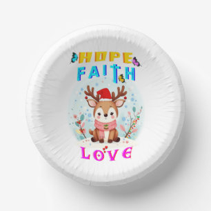 Hope Faith Love Paper Plate
