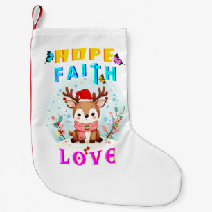 Hope Faith Love Small Christmas Stocking